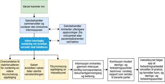 Figur 2 Prosesskjema saksgangen varsler Helsetilsynet